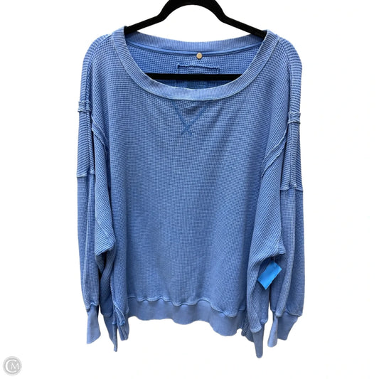Top Long Sleeve By American Eagle In Blue, Size: L