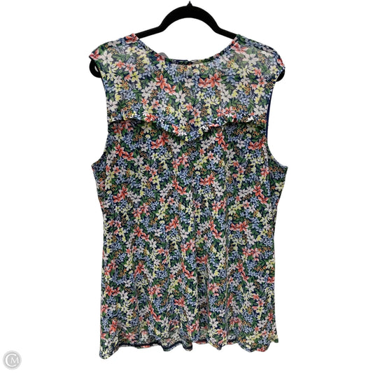 Blouse Sleeveless By Apt 9 In Floral Print, Size: 2x