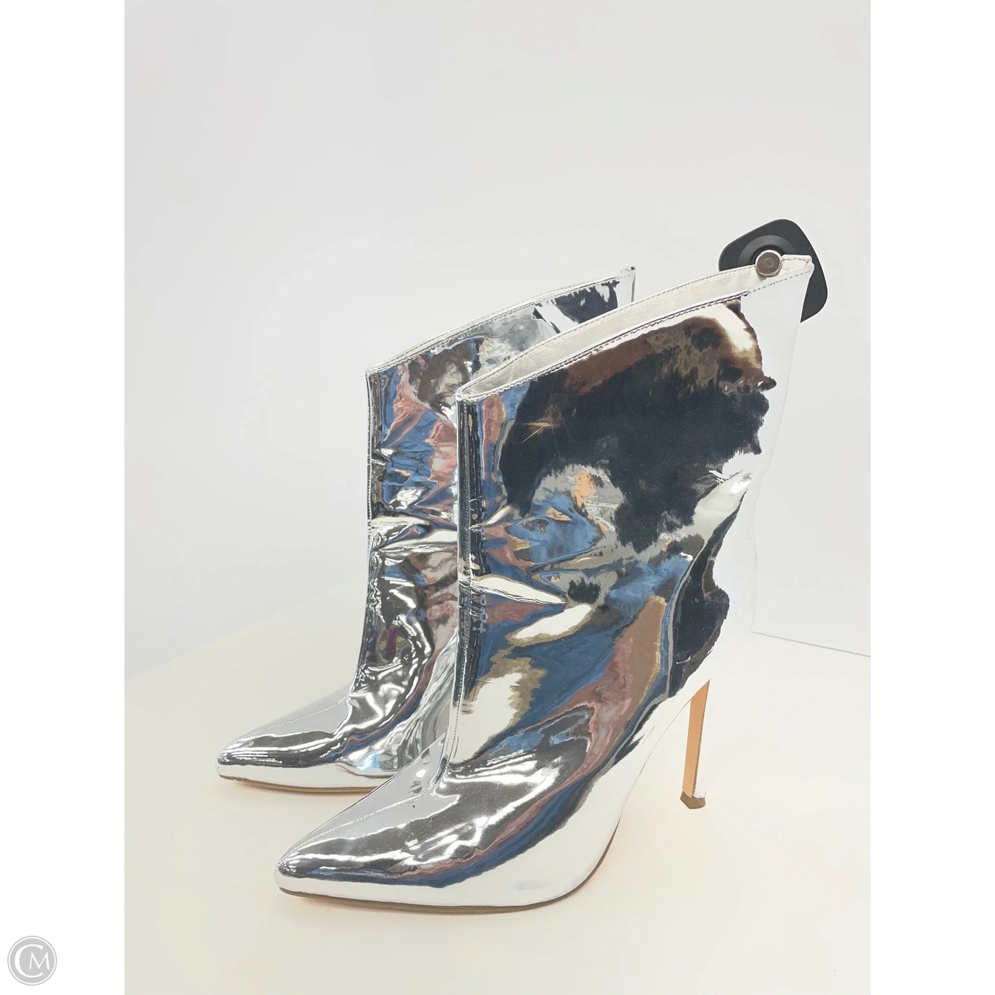 Boots Ankle Heels By Forever 21 In Silver, Size: 8