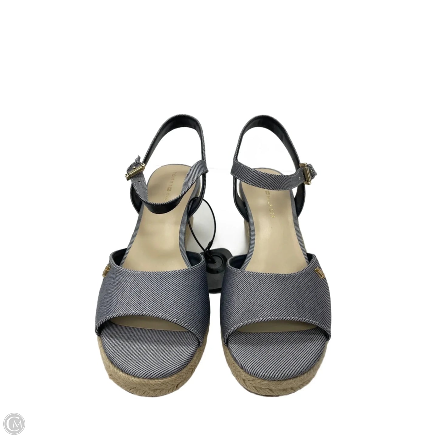 Sandals Heels Wedge By Tommy Hilfiger In Striped Pattern, Size: 9