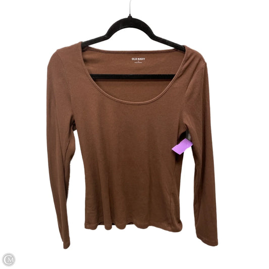 Top Long Sleeve By Old Navy In Brown, Size: M