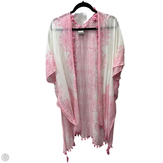 Cardigan By Charlie Paige In Pink & White, Size: Osfm