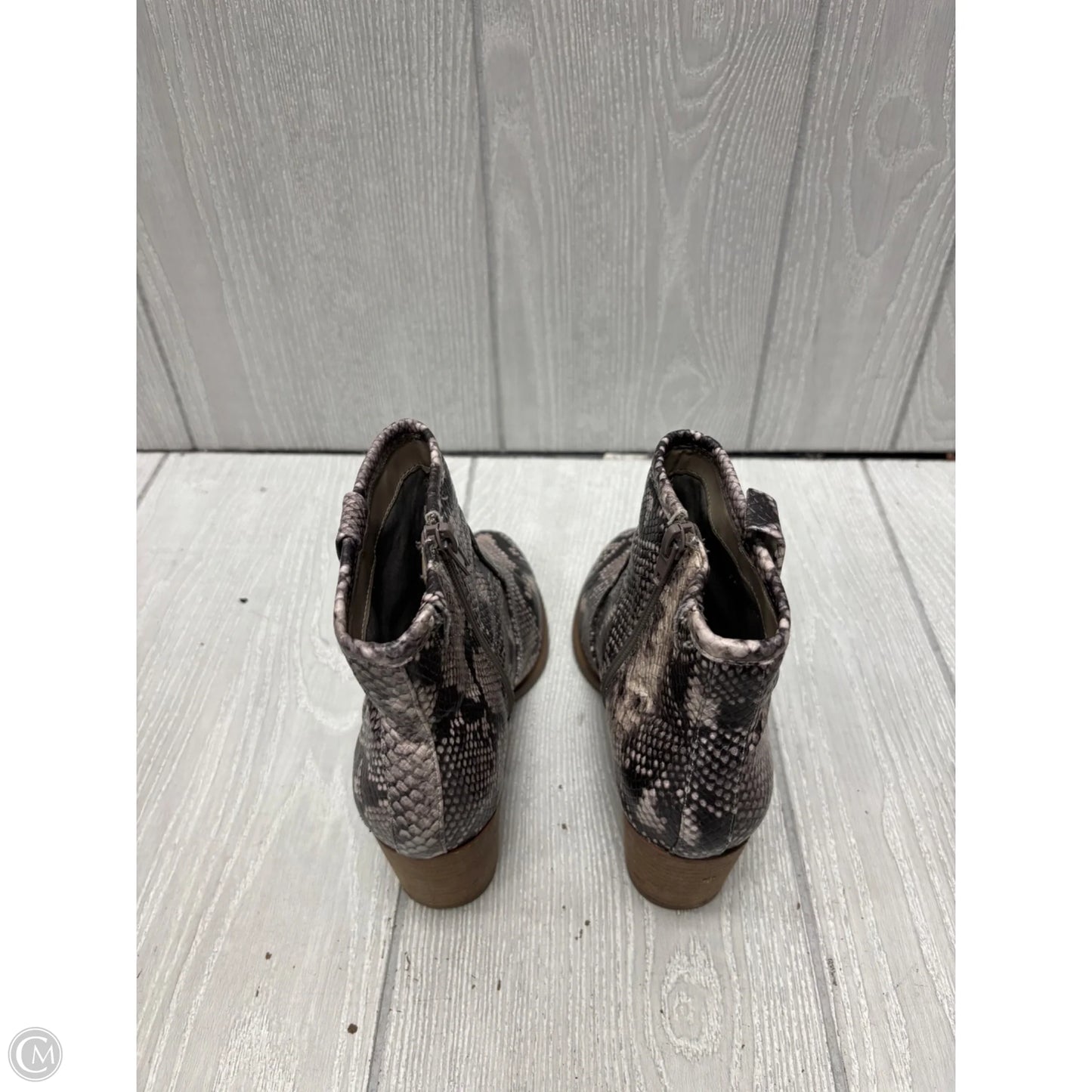 Boots Ankle Heels By Carlos By Carlos Santana In Snakeskin Print, Size: 6.5