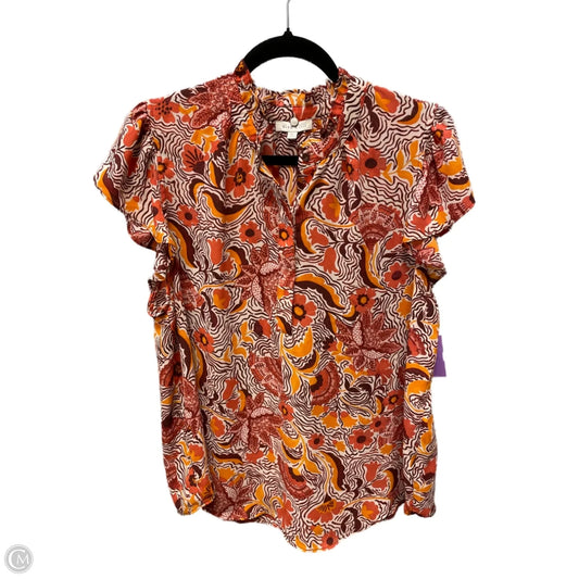 Top Short Sleeve By Clothes Mentor In Orange & Tan, Size: Xl