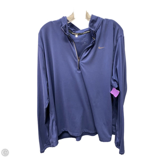 Athletic Top Long Sleeve Collar By Nike In Purple, Size: 3x