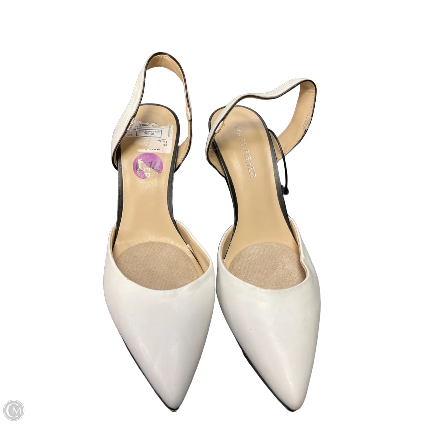 Shoes Heels Stiletto By Marc Fisher In Black & White, Size: 6.5