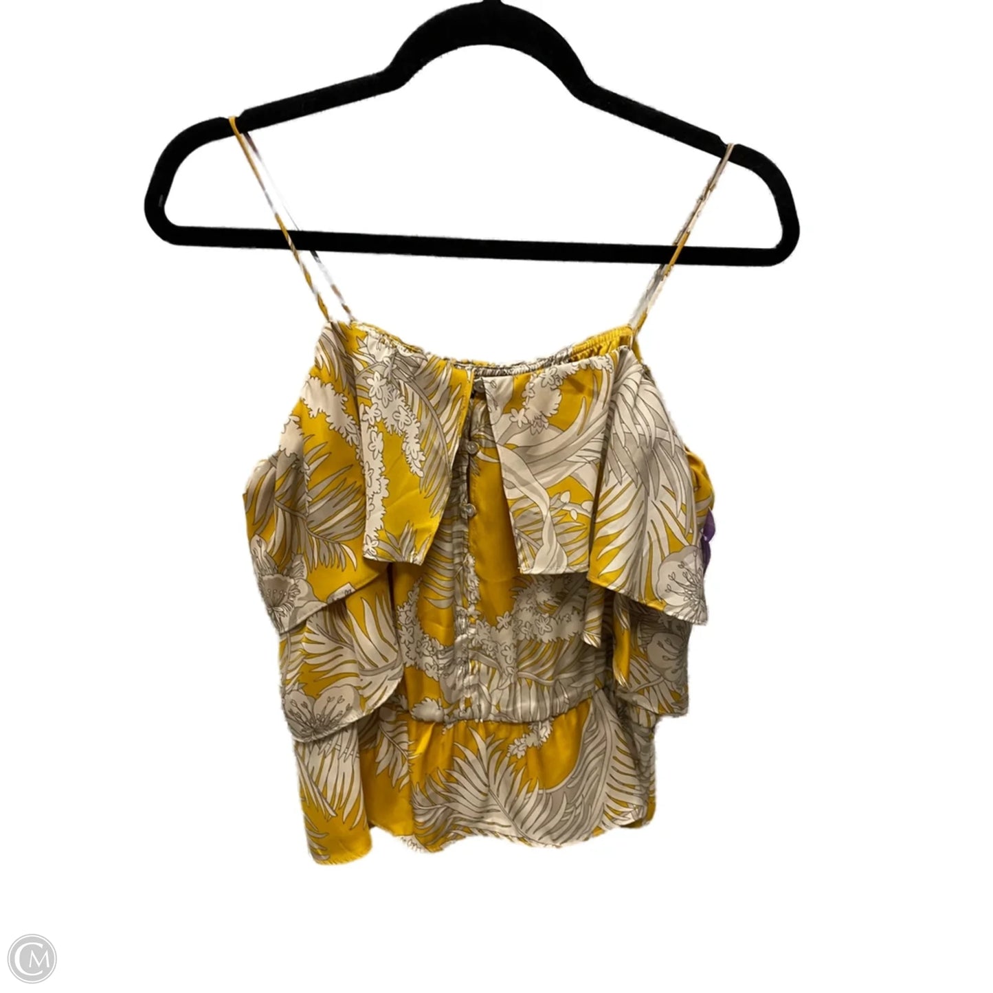 Top Sleeveless By Zara Basic In Yellow, Size: S