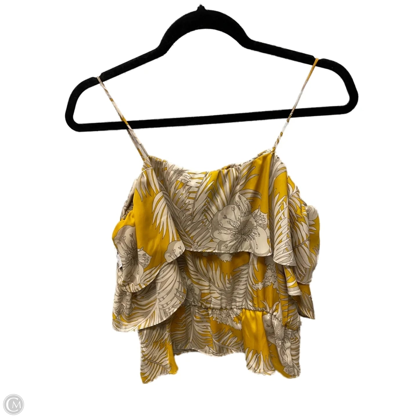Top Sleeveless By Zara Basic In Yellow, Size: S