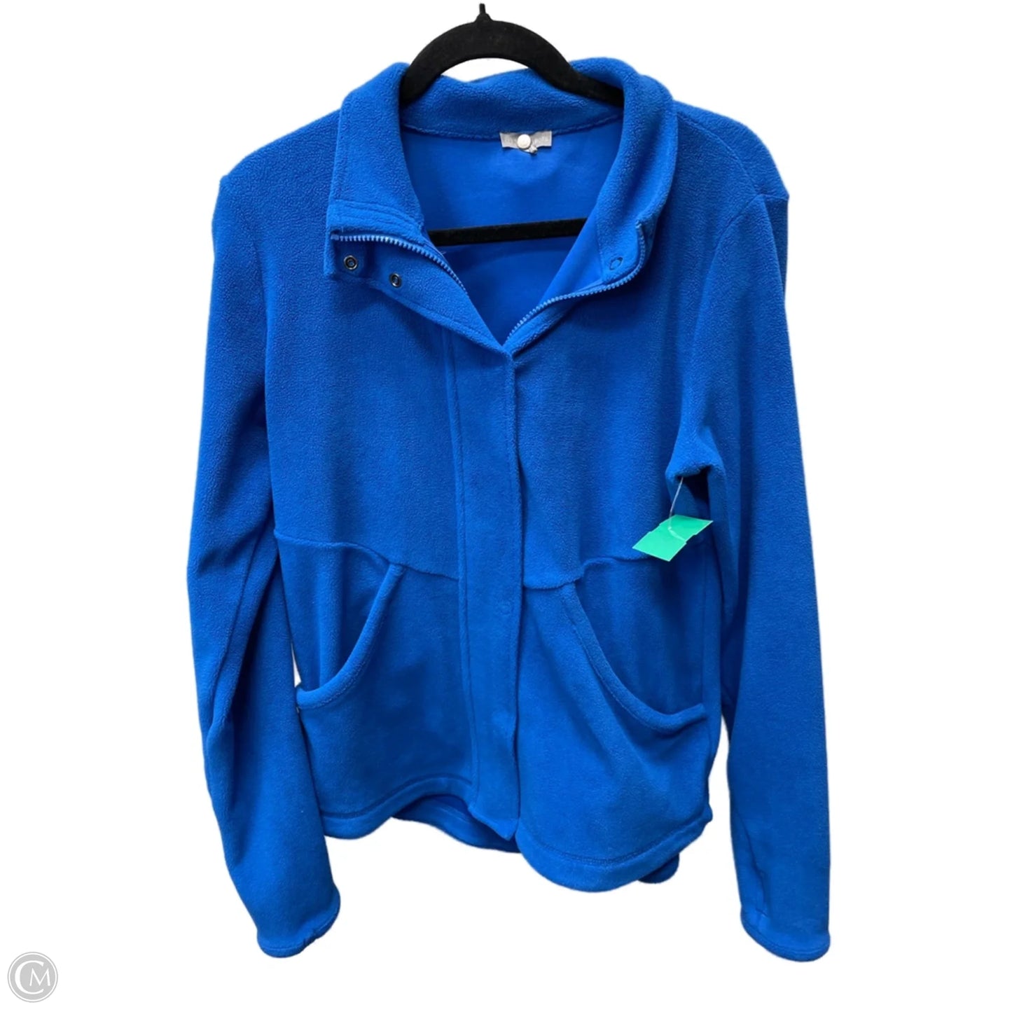 Jacket Fleece By Talbots In Blue, Size: M