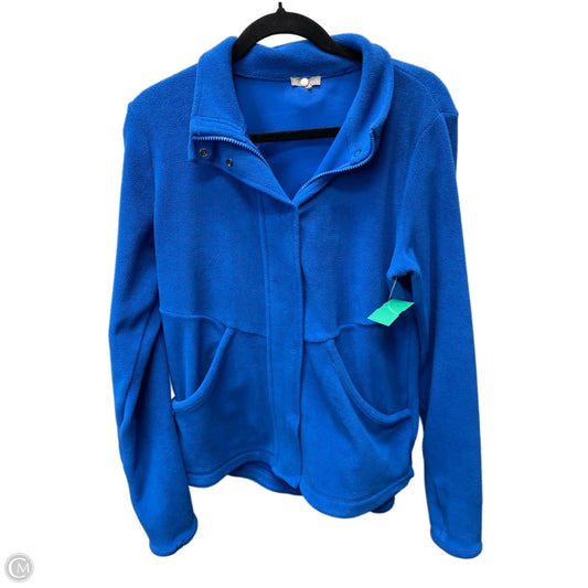 Jacket Fleece By Talbots In Blue, Size: M