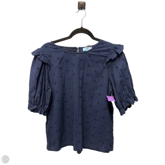 Top Short Sleeve By Cece In Navy, Size: L