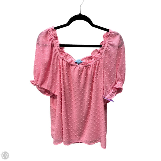 Top Short Sleeve By Cece In Pink, Size: Xl