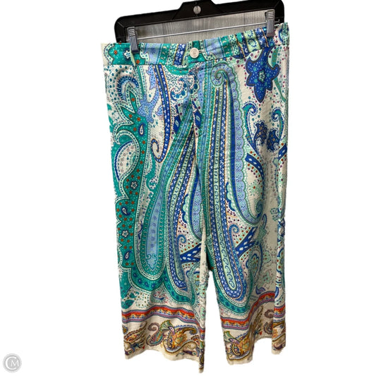Pants Cropped By Zara In Paisley Print, Size: 10