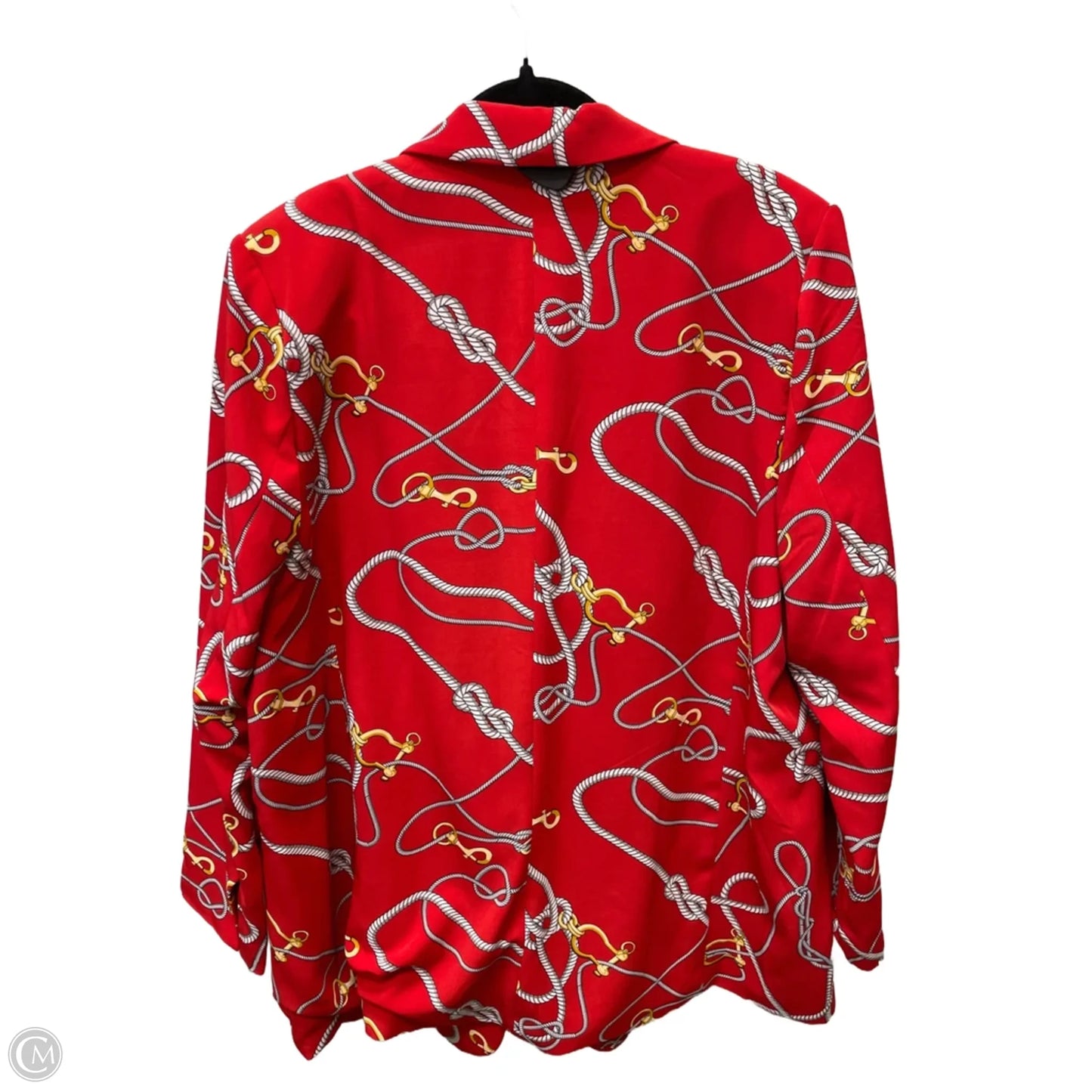 Blazer By Colleen Lopez In Red & Silver, Size: Xl