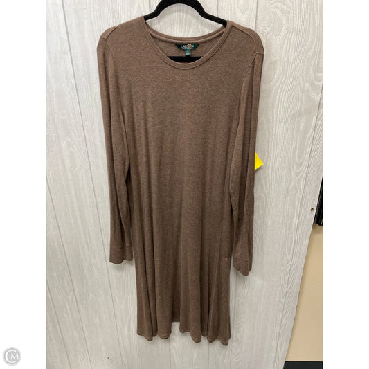 Dress Casual Midi By Lauren By Ralph Lauren In Brown, Size: Xl