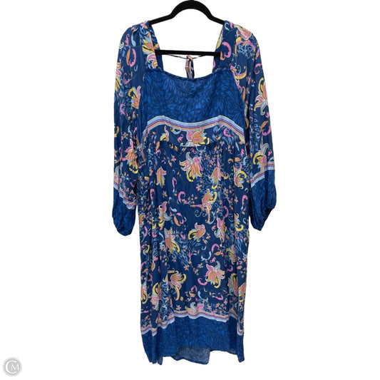 Dress Casual Midi By Suzanne Betro In Blue, Size: 4x