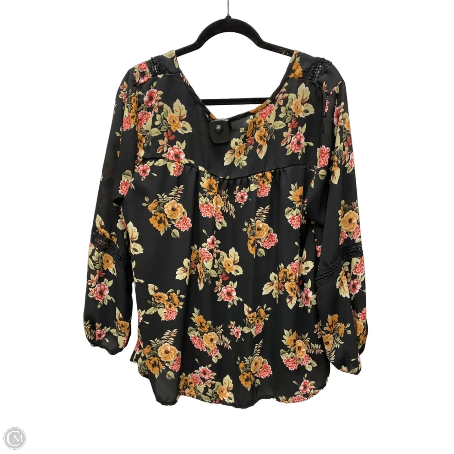Top Long Sleeve By Charlotte Russe In Black, Size: 1x
