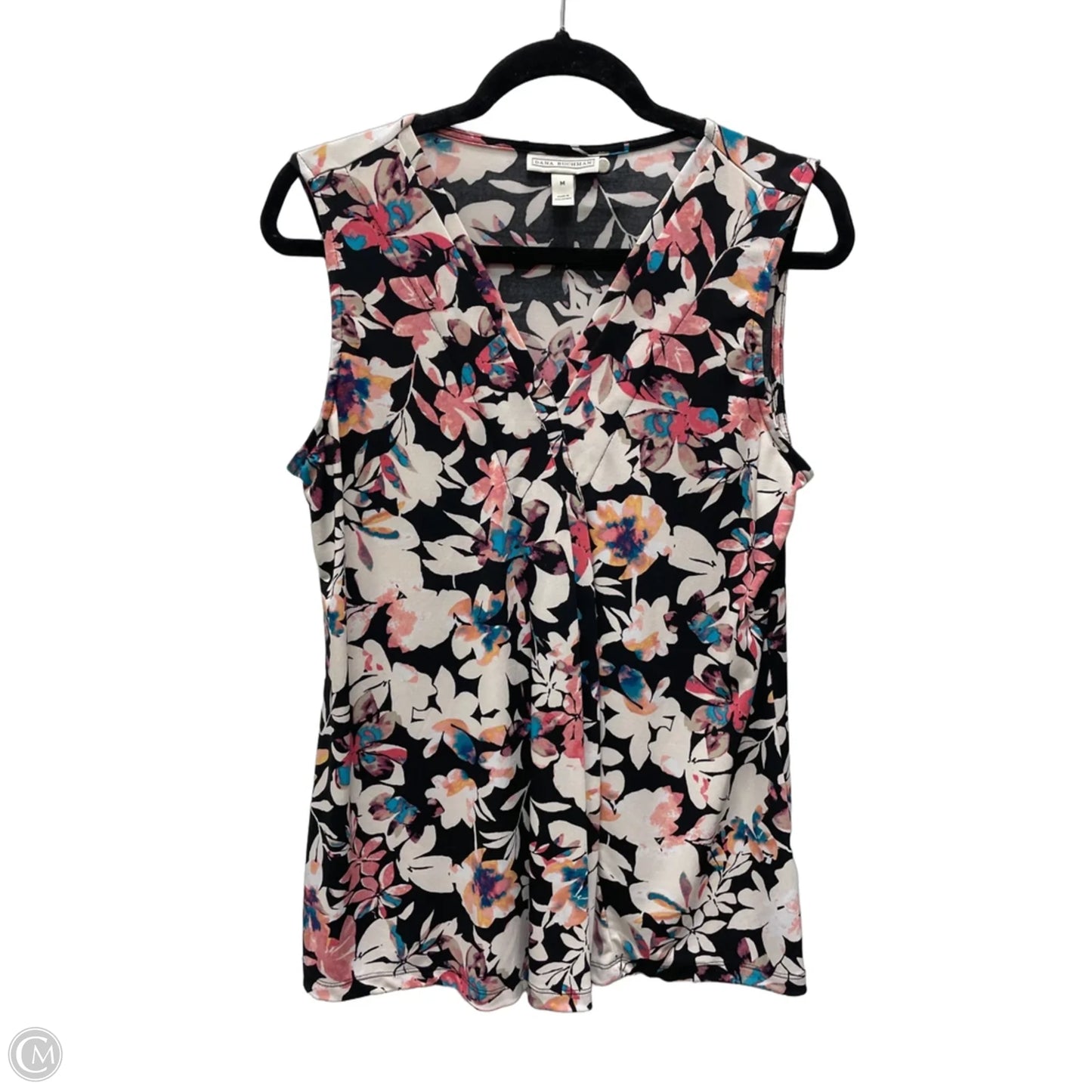 Top Sleeveless By Dana Buchman In Floral Print, Size: M