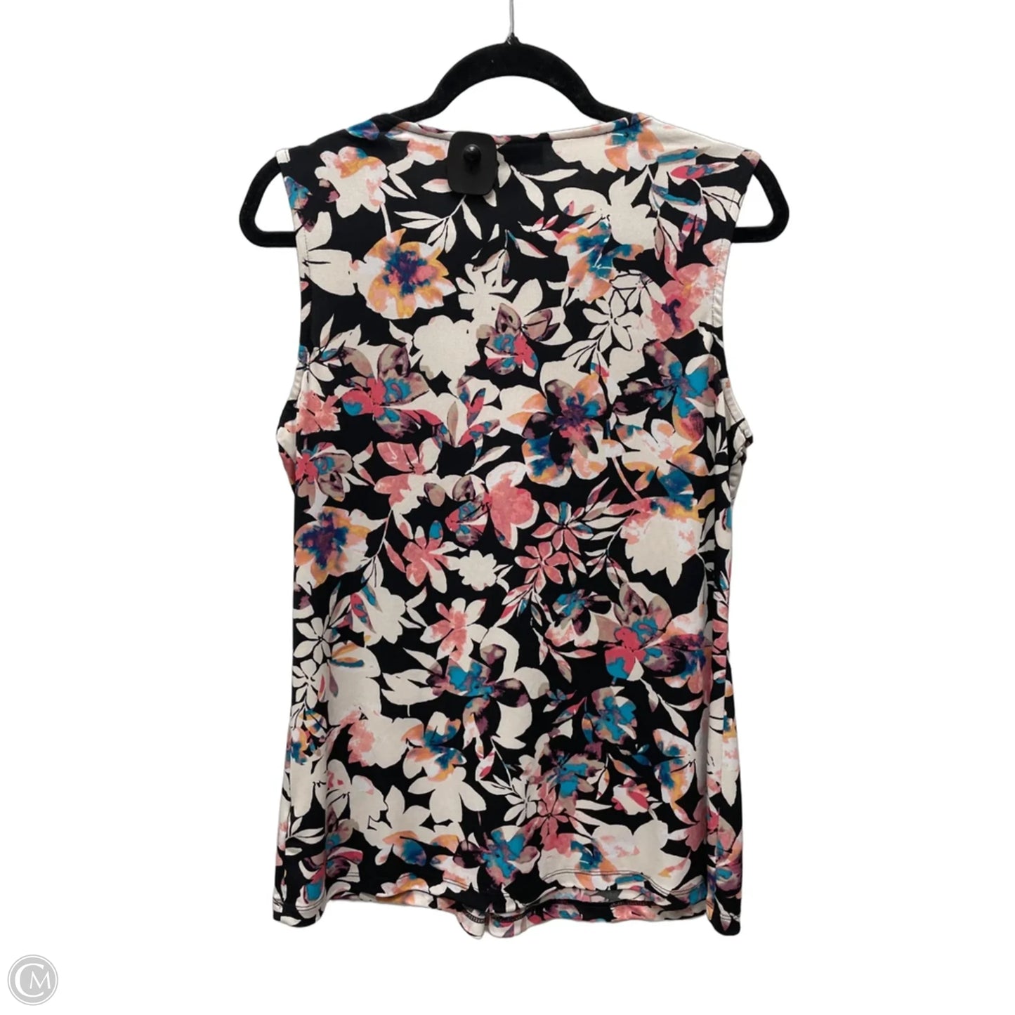 Top Sleeveless By Dana Buchman In Floral Print, Size: M