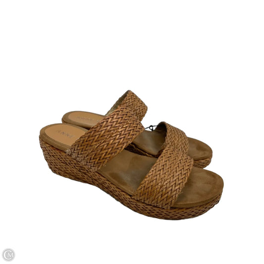 Sandals Heels Wedge By Anne Klein In Brown, Size: 7.5