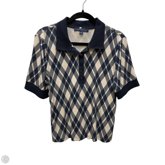 Top Short Sleeve By Tommy Hilfiger In Blue & Tan, Size: L