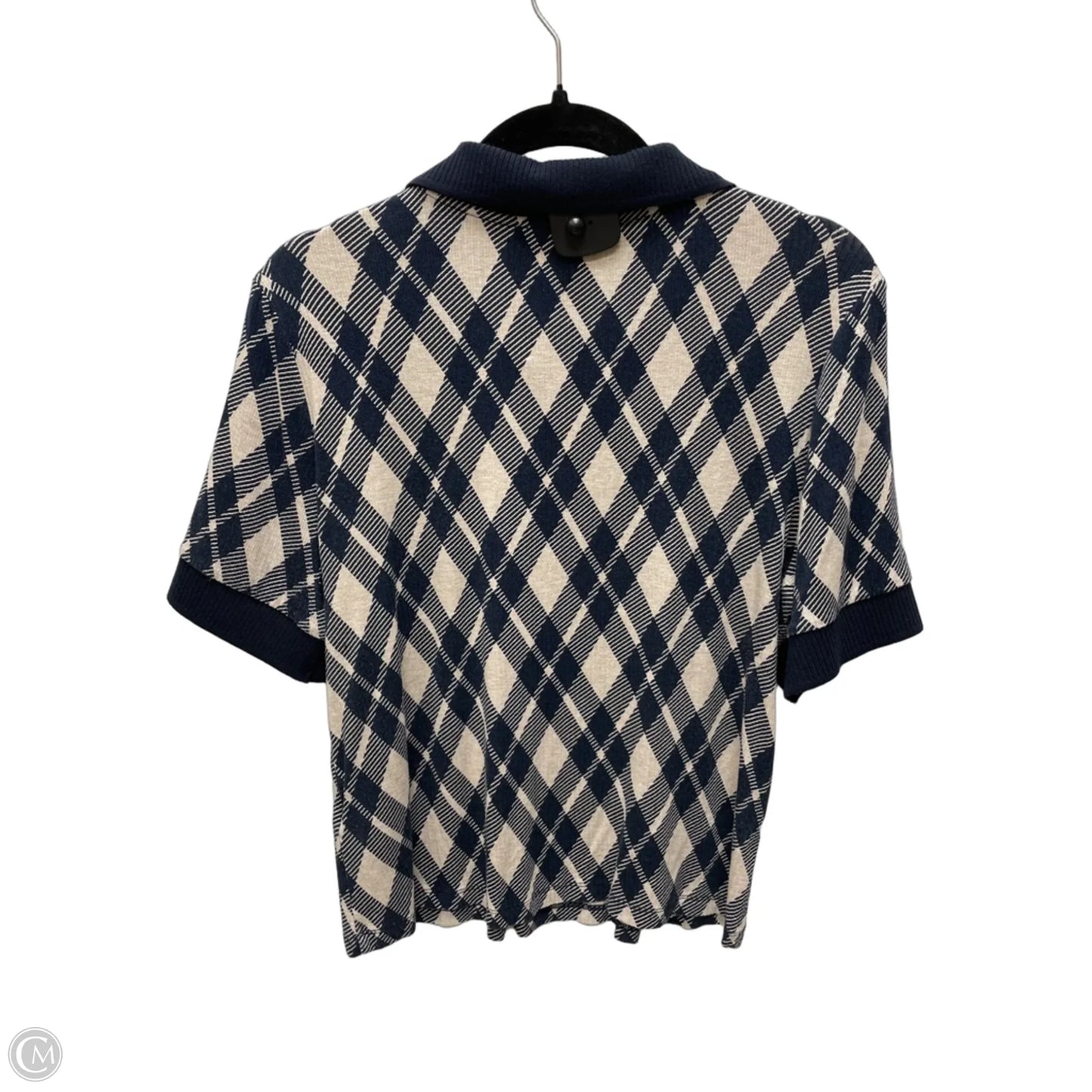 Top Short Sleeve By Tommy Hilfiger In Blue & Tan, Size: L