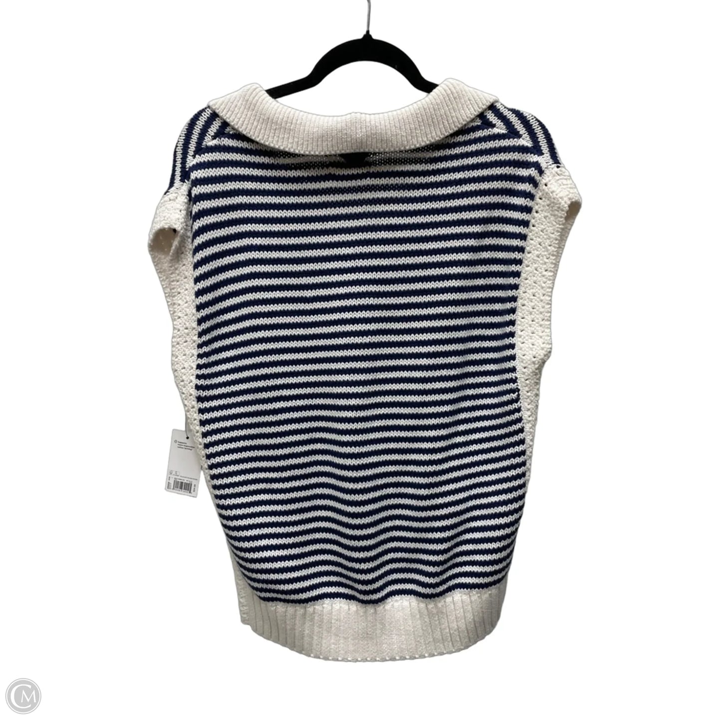 Vest Sweater By Sonoma In Blue & Cream, Size: M
