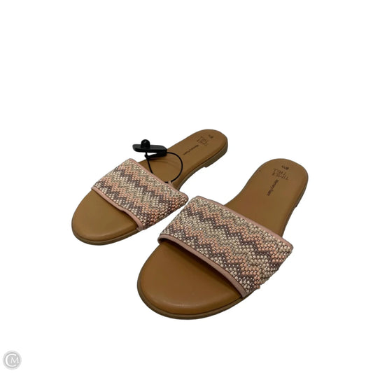 Sandals Flats By Time And Tru In Multi-colored, Size: 8.5