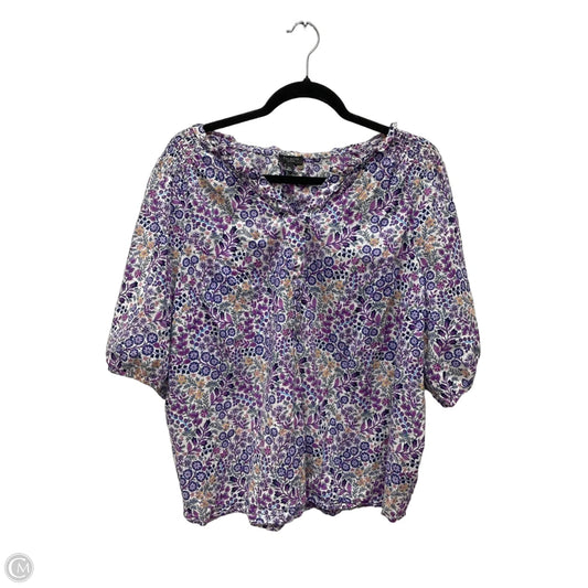 Top Short Sleeve By Talbots In Floral Print, Size: 2x