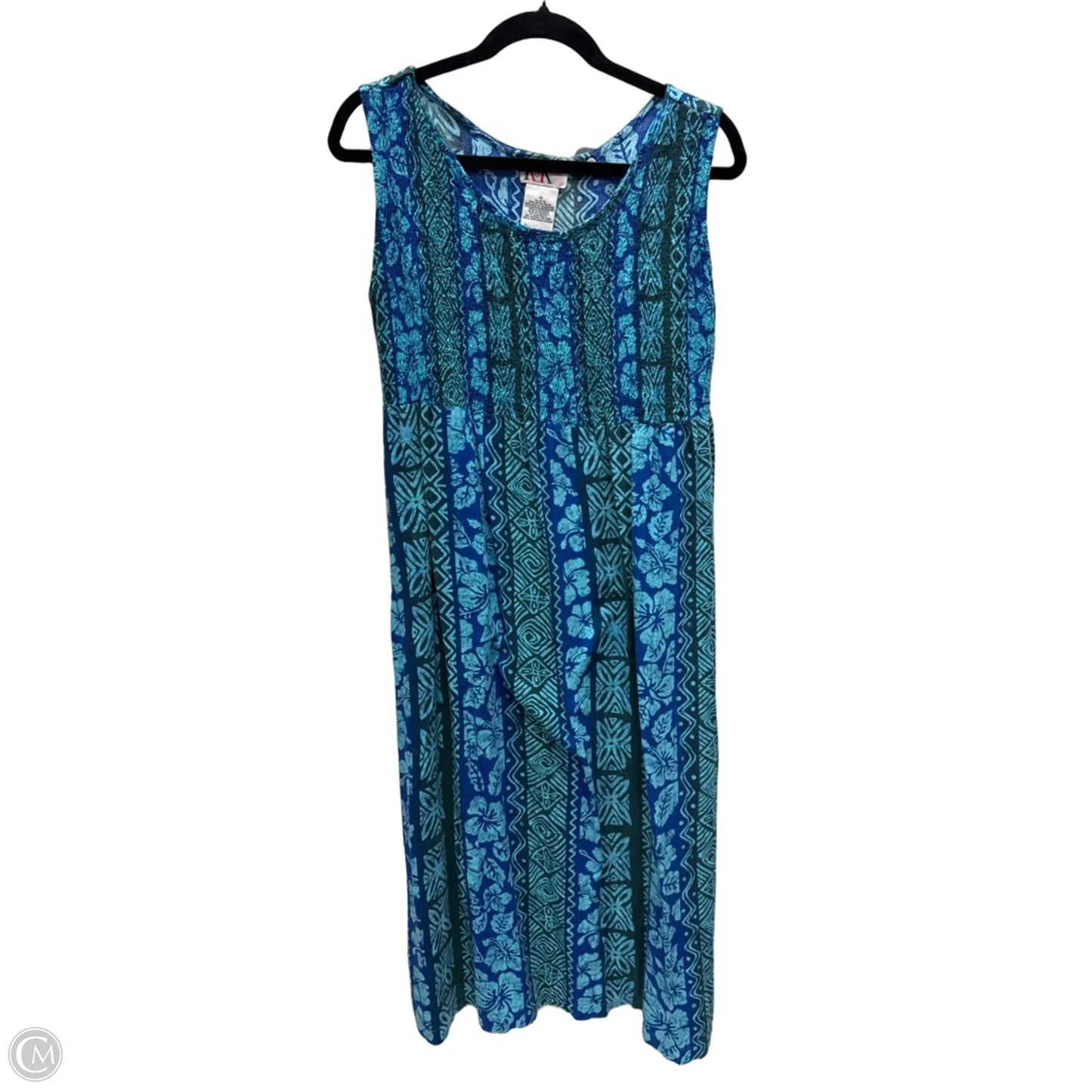 Dress Casual Midi By R And K Originals In Blue & Green, Size: M
