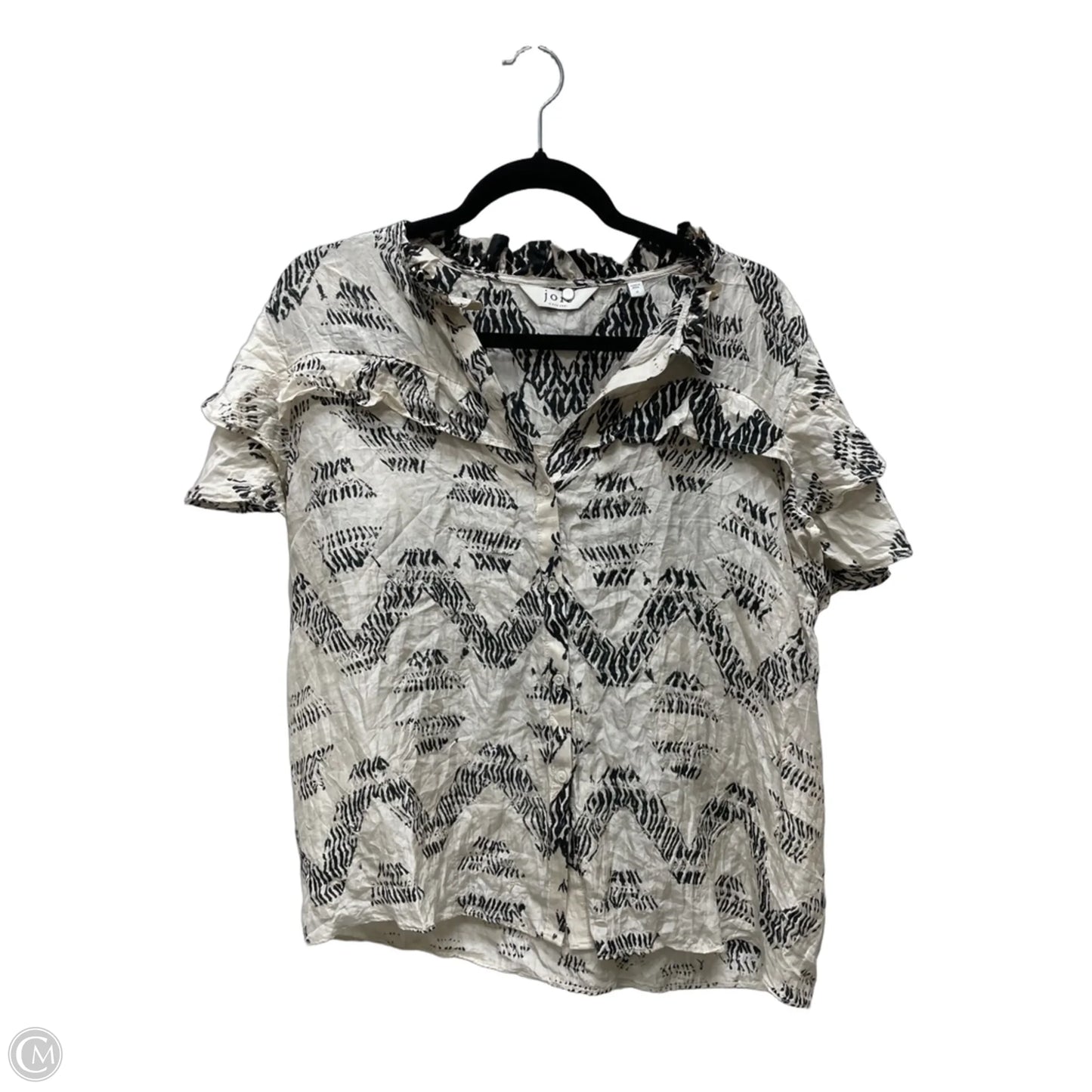 Top Short Sleeve By Joie In Black & Cream, Size: M