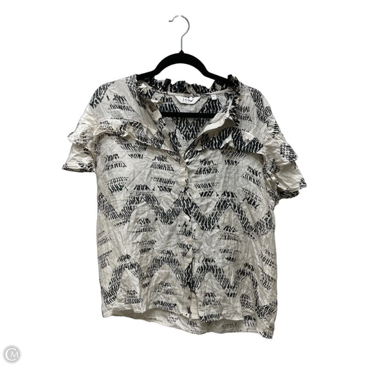 Top Short Sleeve By Joie In Black & Cream, Size: M