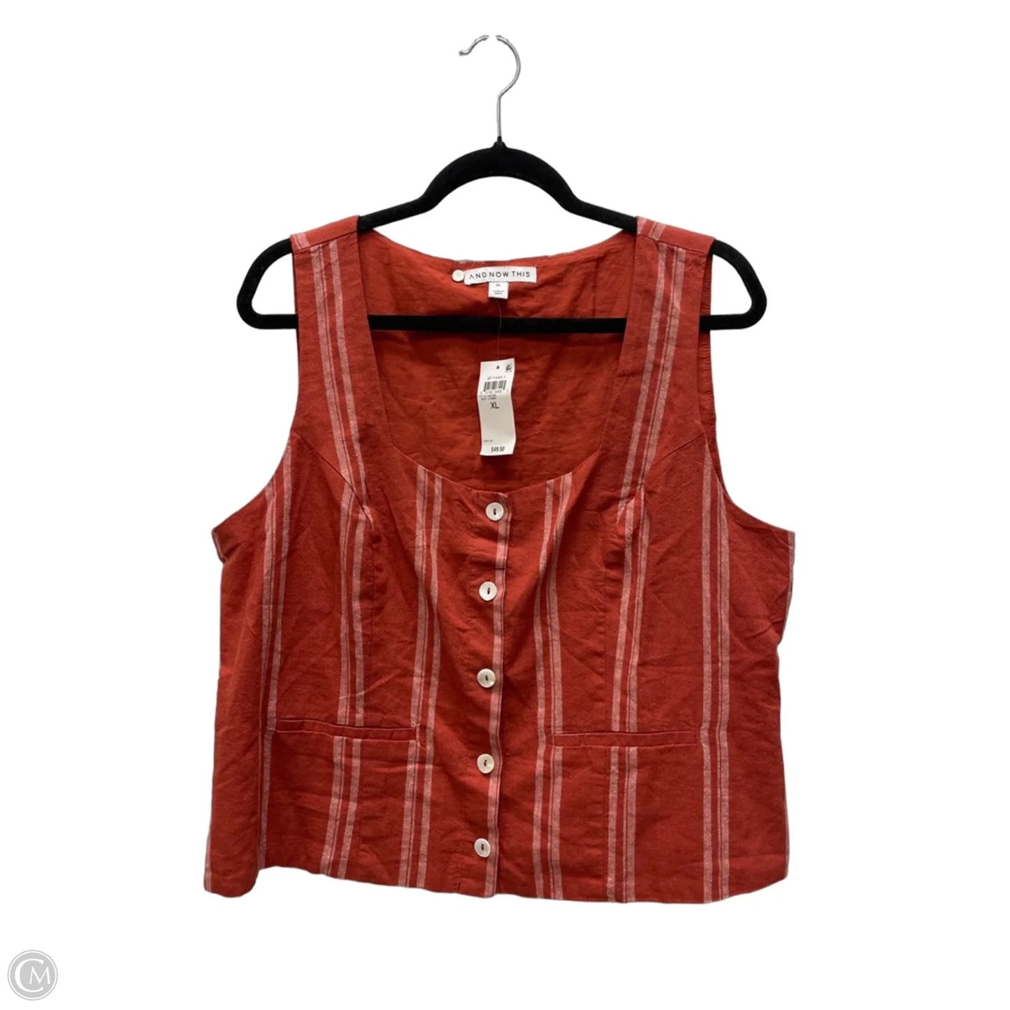 Top Sleeveless By And Now This In Orange, Size: Xl