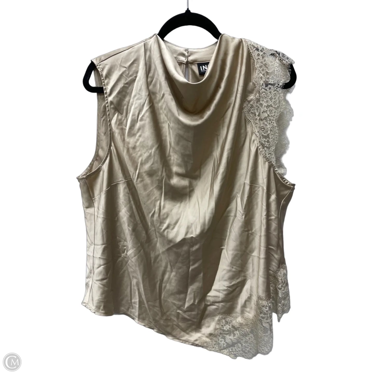 Blouse Sleeveless By Inc In Tan, Size: 2x