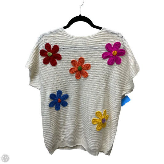 Sweater Short Sleeve By Shein In Cream, Size: L