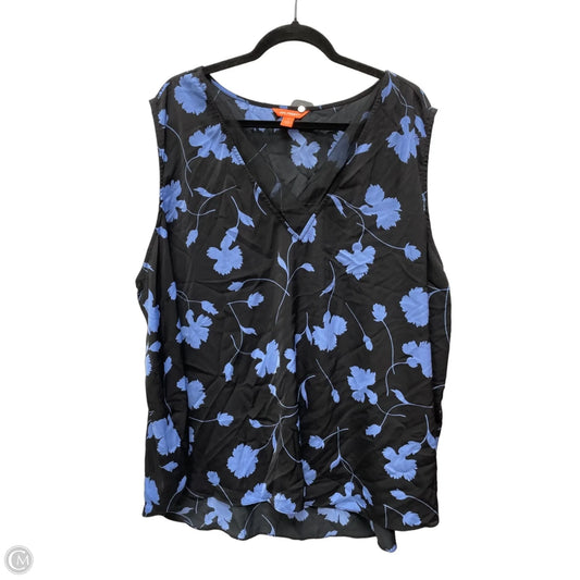 Top Sleeveless By Joe Fresh In Black & Blue, Size: 3x