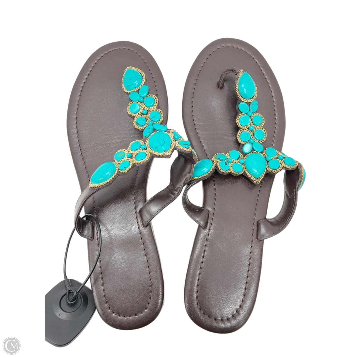Sandals Flats By Clothes Mentor In Brown, Size: 10