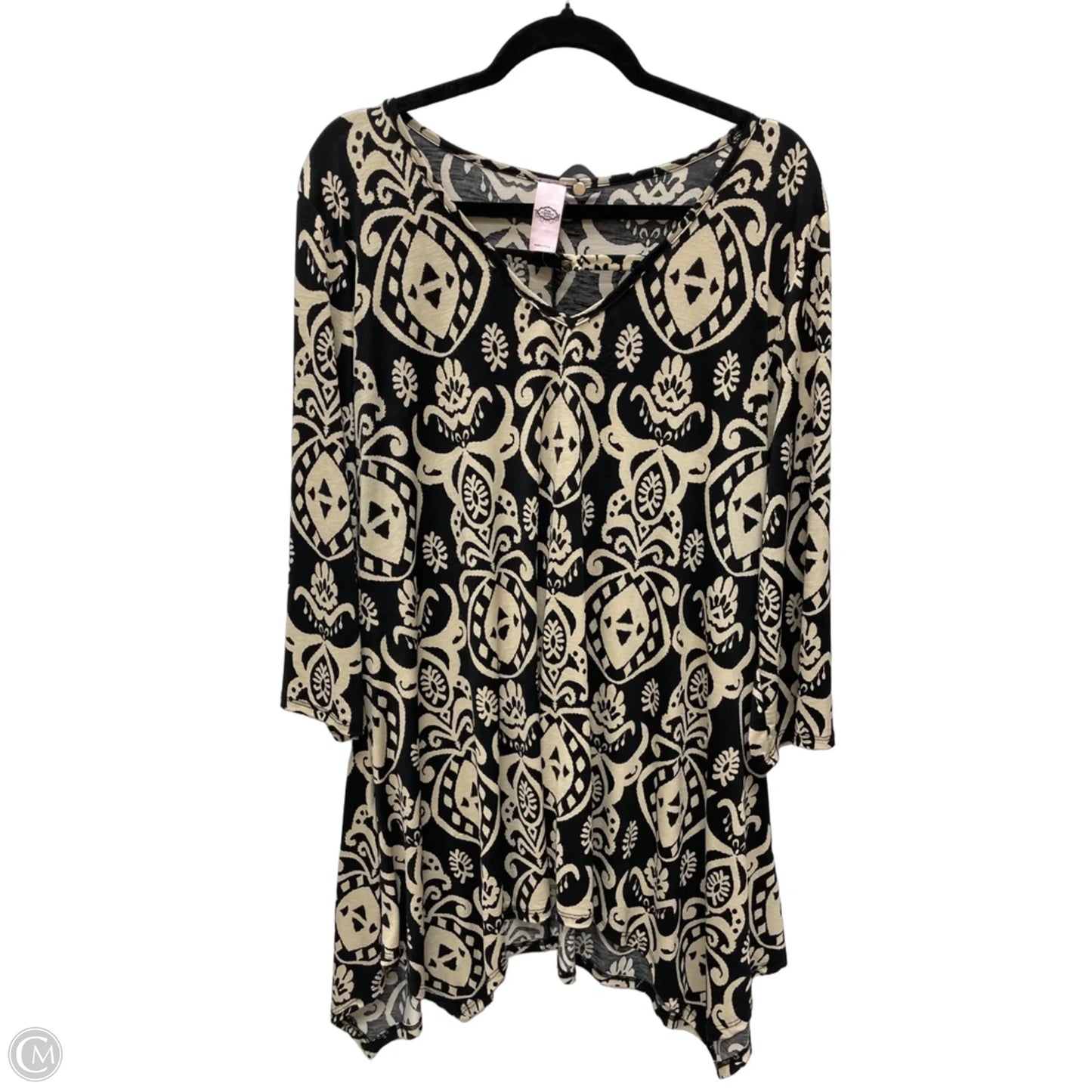 Top Long Sleeve By Clothes Mentor In Black & White, Size: 3x