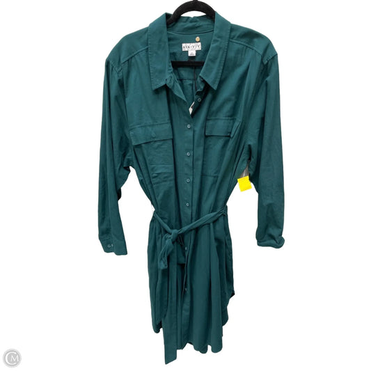 Dress Casual Short By Ava & Viv In Green, Size: 2x