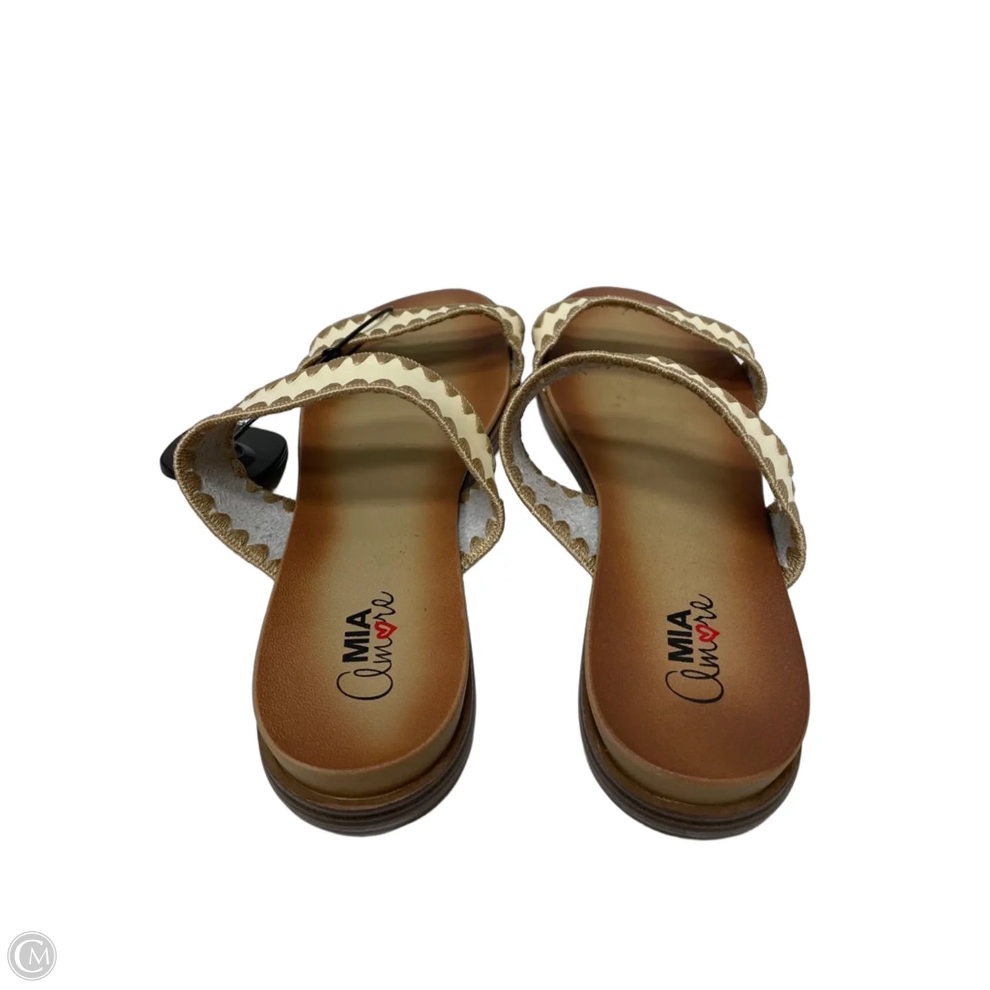 Sandals Flats By mia amore In Cream & Tan, Size: 10