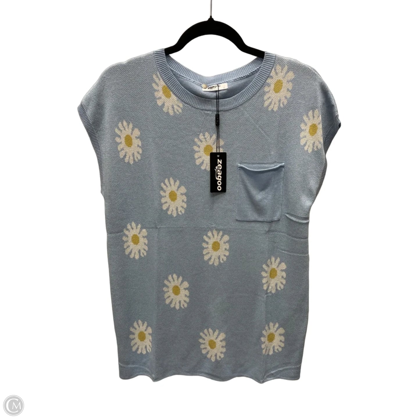 Sweater Short Sleeve By Zeagoo In Blue, Size: M