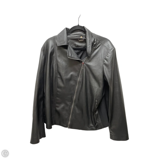 Jacket Moto By Chicos In Black, Size: Xl