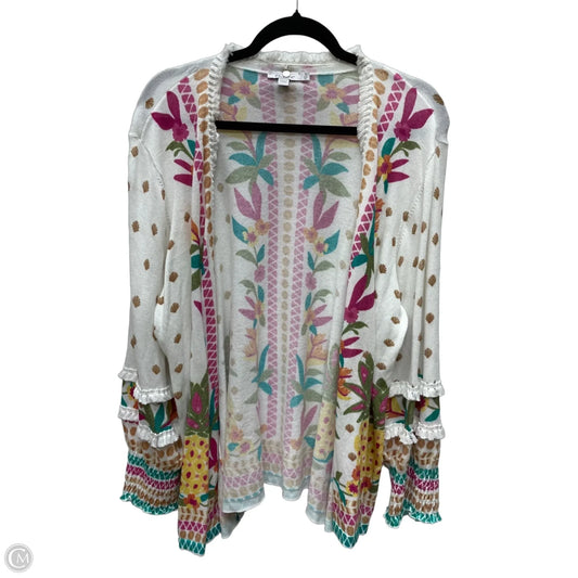 Cardigan By Chicos In Floral Print, Size: Xl