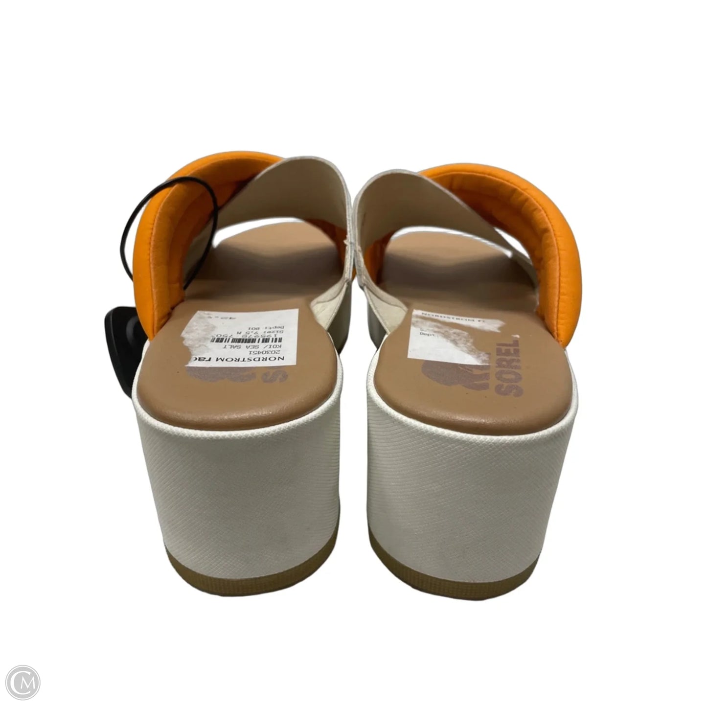 Sandals Heels Platform By Sorel In Orange & White, Size: 9.5