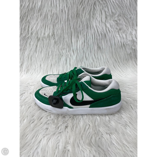 Shoes Sneakers By Nike In Green & White, Size: 7.5