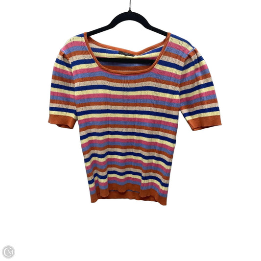 Sweater Short Sleeve By Frnch In Striped Pattern, Size: M