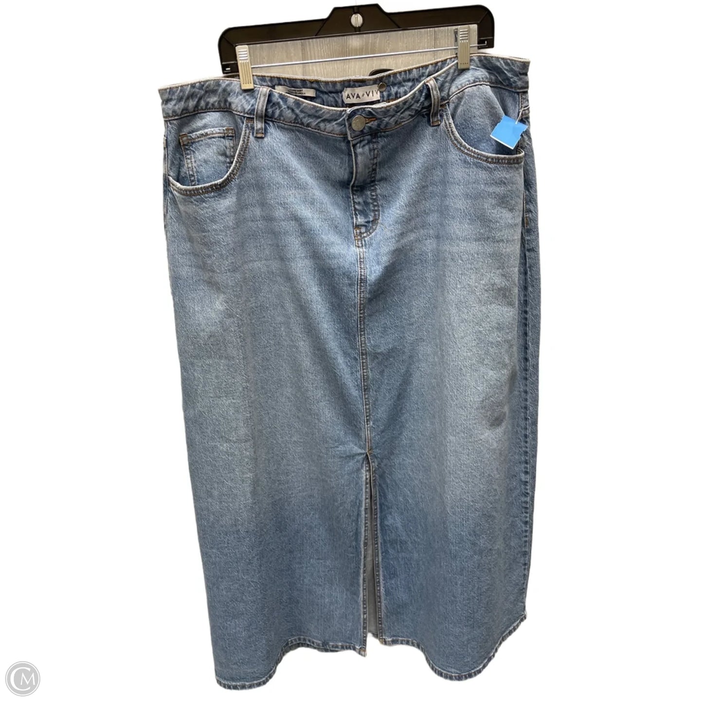 Skirt Maxi By Ava & Viv In Blue Denim, Size: 18