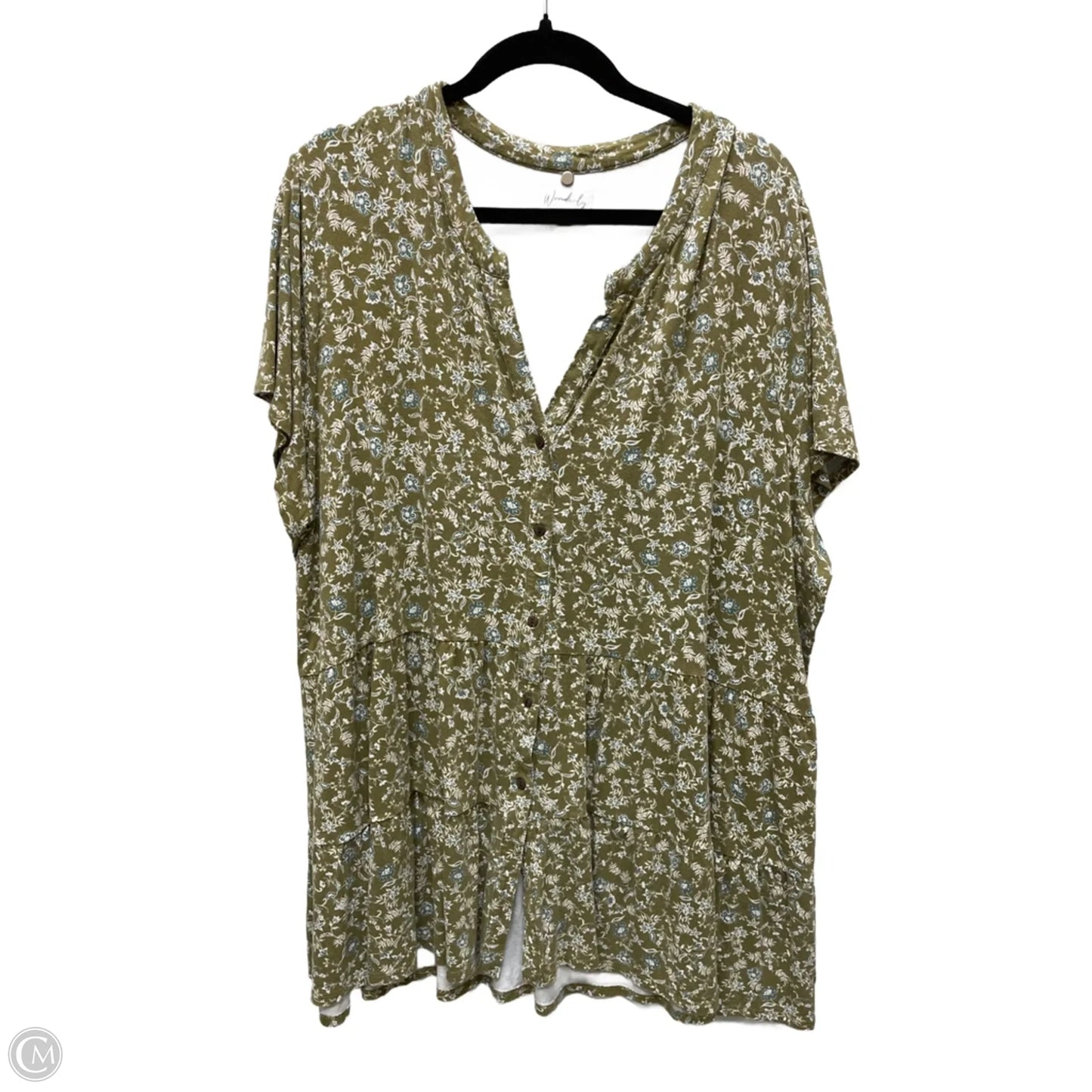 Tunic Short Sleeve By Wonderly In Floral Print, Size: 3x