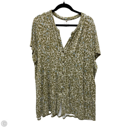 Tunic Short Sleeve By Wonderly In Floral Print, Size: 3x