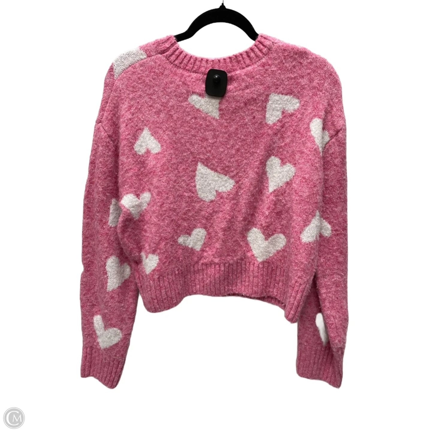 Sweater By Jessica Simpson In Pink & White, Size: M
